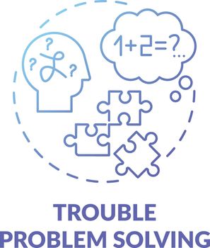 Trouble problem solving blue gradient concept icon
