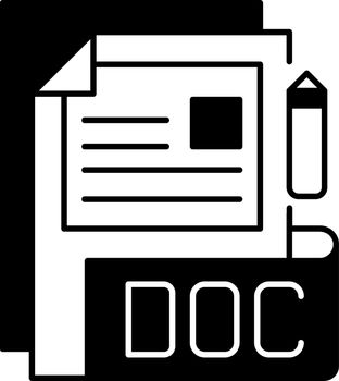 DOC file black linear icon