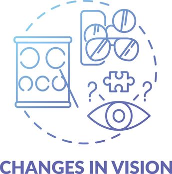 Changes in vision blue gradient concept icon