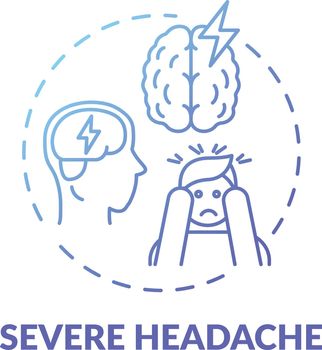 Severe headache blue gradient concept icon