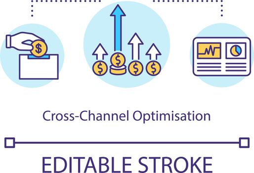 Cross-channel optimization concept icon
