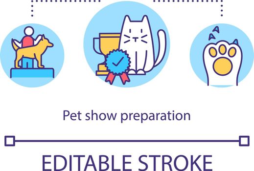 Pet show preparation concept icon
