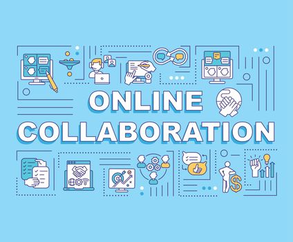 Online collaboration word concepts banner