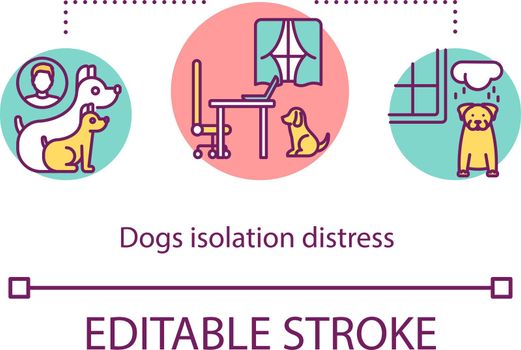 Dogs isolation distress concept icon
