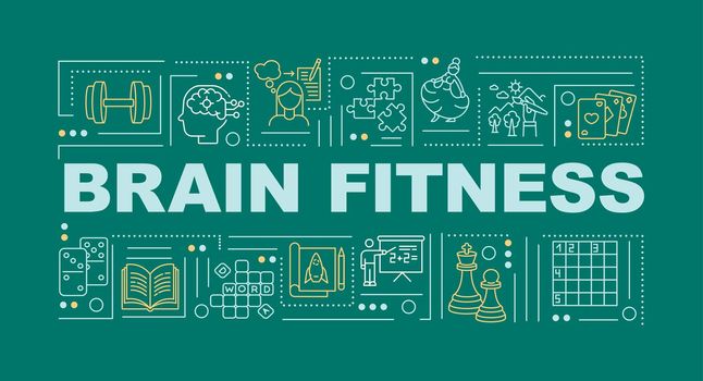 Brain fitness word concepts banner