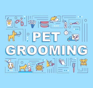 Pet grooming services concept icon with text