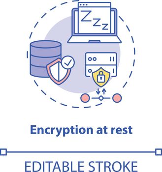Encryption at rest concept icon
