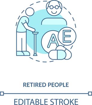 Retired people concept icon