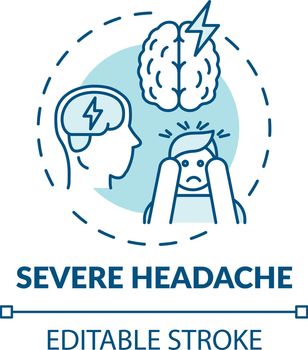 Severe headache turquoise concept icon