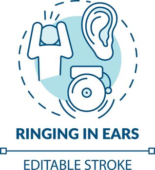 Ringing in ears turquoise concept icon