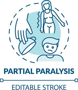 Partial paralysis turquoise concept icon