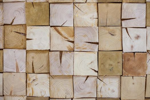 Texture of a cut square wood block.