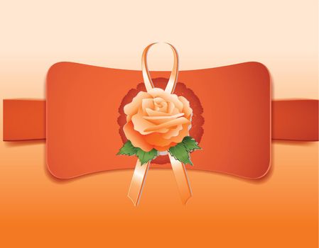 Orange rose with orange frame