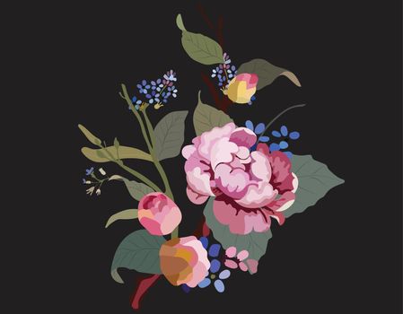 flower painting elegant colorful vintage design