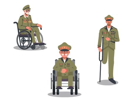 Disable military man in a wheelchair