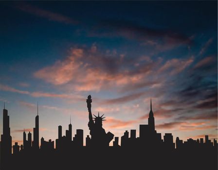 New York City New City Skyline Silhouette