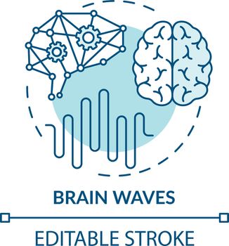 Brain waves turquoise concept icon