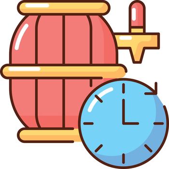 Barrel aged beer RGB color icon