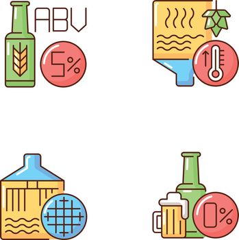 Brewery RGB color icons set