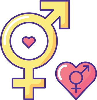 Bisexual symbol RGB color icon