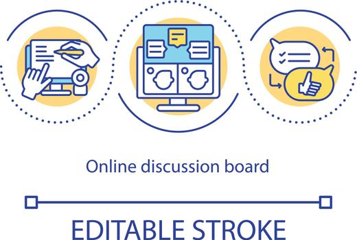Online discussion board concept icon