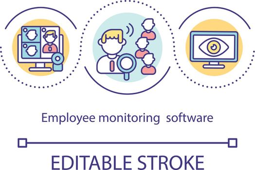 Employee monitoring software concept icon