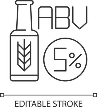 Alcohol by volume pixel perfect linear icon
