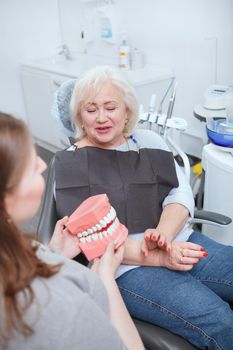 Senior woman having dental appointment