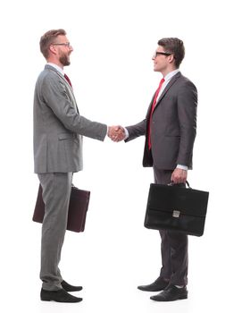 in full growth. two business men shaking hands