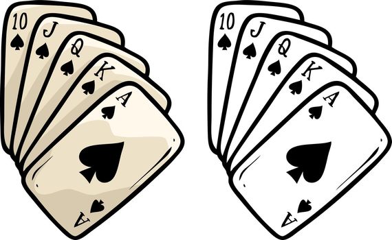 Cartoon playing card deck vector icon for coloring