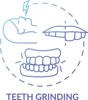 Teeth grinding blue gradient concept icon