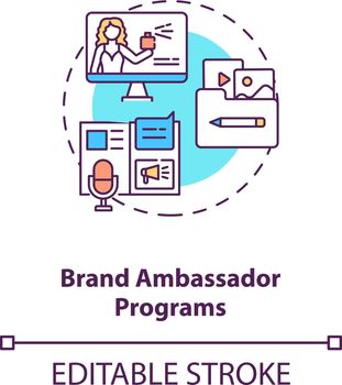 Brand ambassador programs concept icon