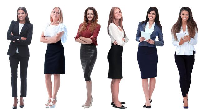 Collection of full-length portraits of young business women