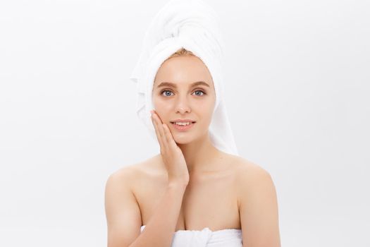 Beautiful skin woman face closeup healthy and beautiful female spa and cosmetic concept