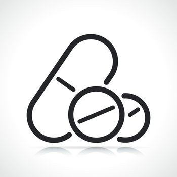 medical capsule thin line icon