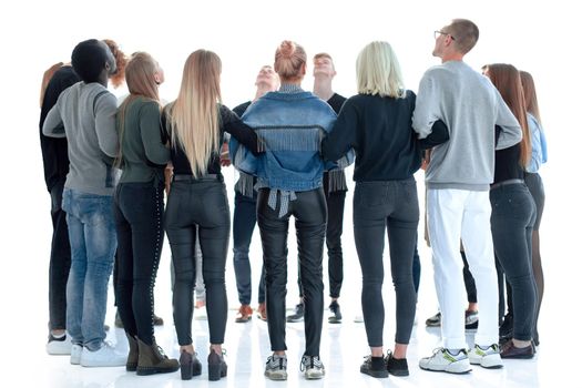 group of young people standing in a circle