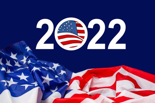 2022 election day in united states. illustration graphic ofunited states flag