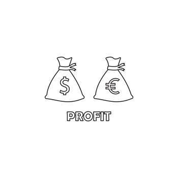 Bag of profit icon