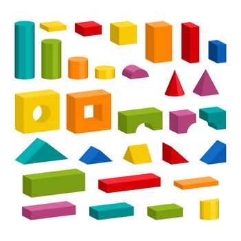 Colorful blocks toy details for tower building