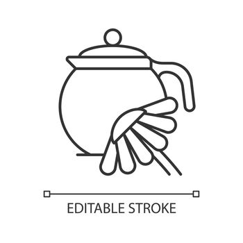 Chamomile tea linear icon