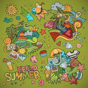 Summer and vacation symbols and objects