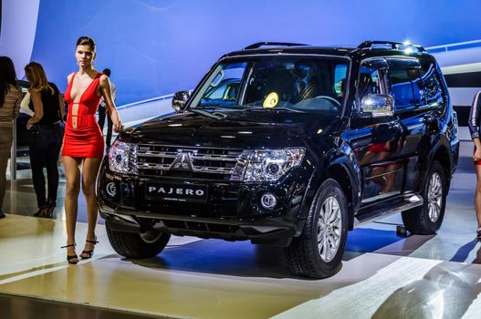MOSCOW, RUSSIA - AUG 2012: MITSUBISHI PAJERO 4TH GENERATION presented as world premiere at the 16th MIAS Moscow International Automobile Salon on August 30, 2012 in Moscow, Russia