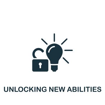 Unlocking New Abilities icon. Monochrome simple Personality icon for templates, web design and infographics