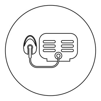 Nebulizer with mask icon in circle round black color vector illustration image outline contour line thin style
