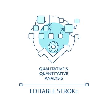 Qualitative and quantitative analysis turquoise concept icon
