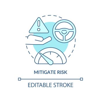 Mitigate risk turquoise concept icon