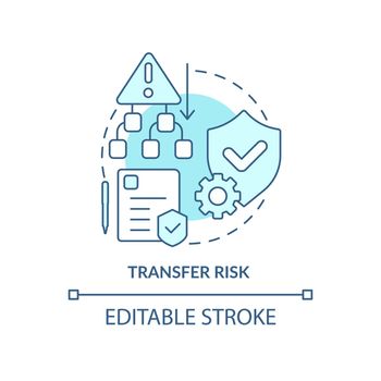 Transfer risk turquoise concept icon