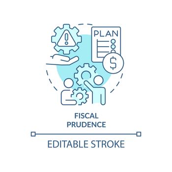 Fiscal prudence turquoise concept icon