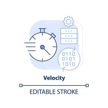 Velocity light blue concept icon