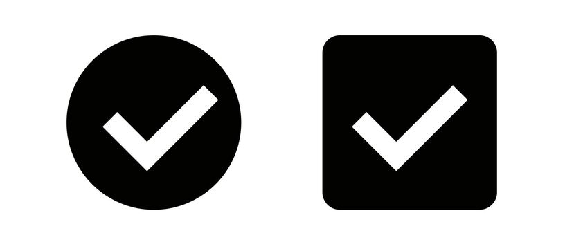 Round and square checkbox silhouette icons.